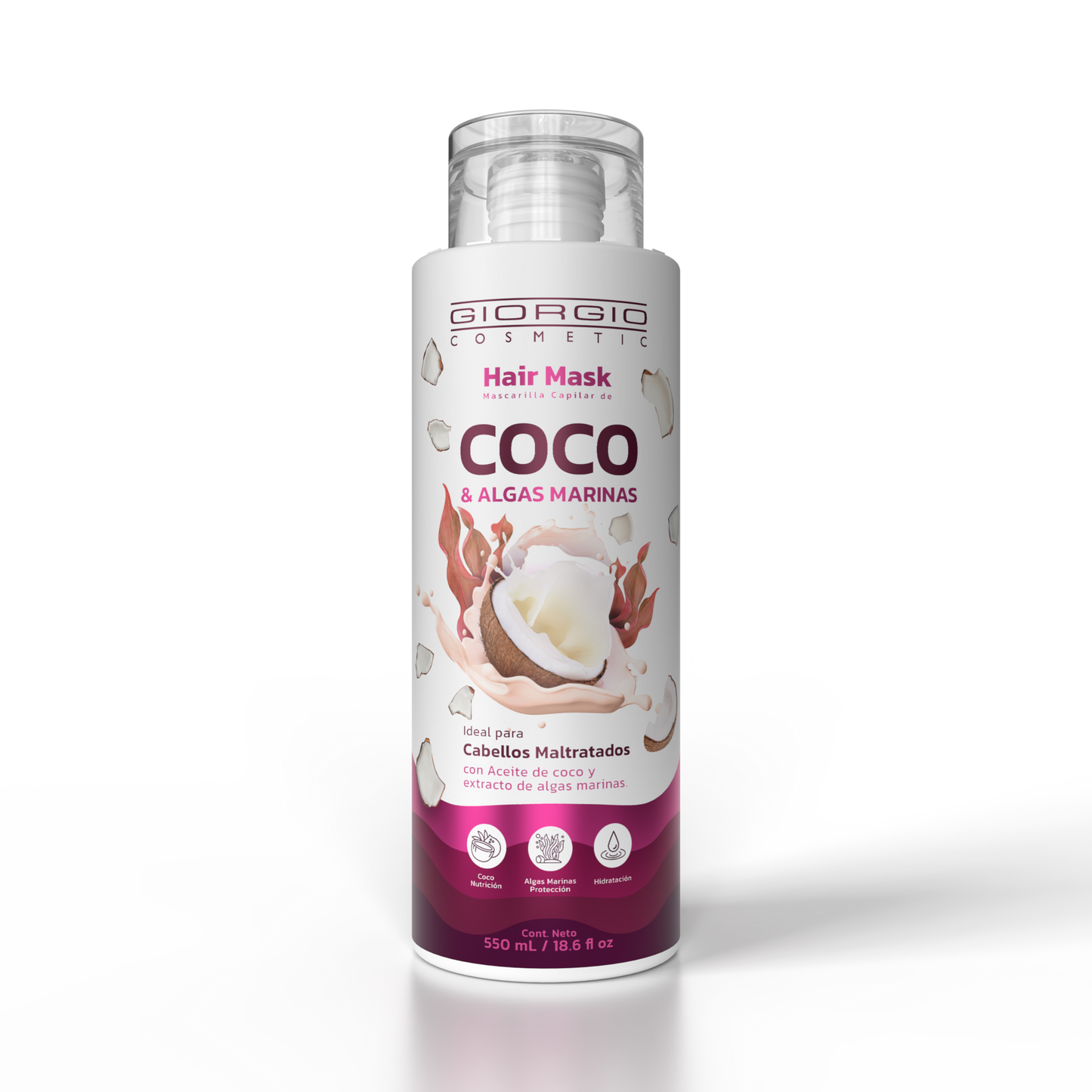 HAIR MASK MASCARILLA DE COCO Y ALGAS MARINAS X 550 mL