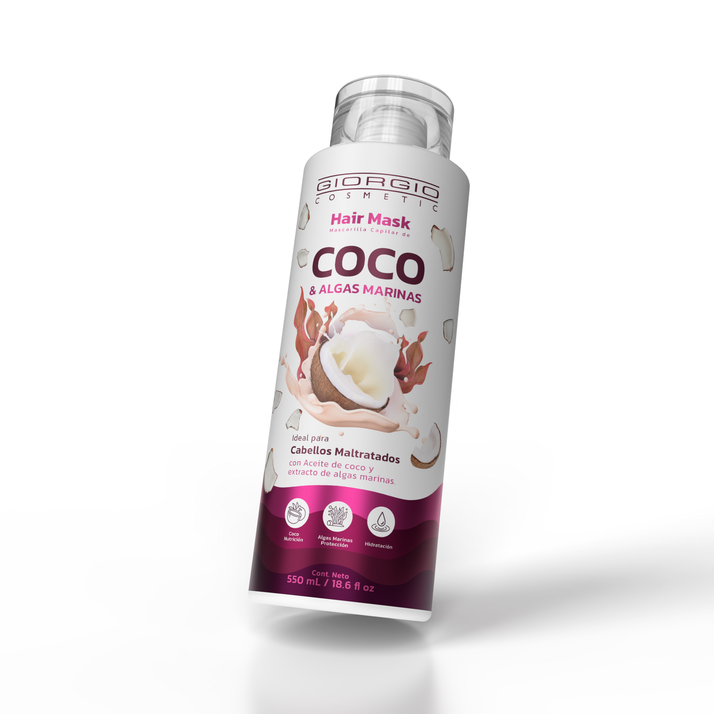 HAIR MASK MASCARILLA DE COCO Y ALGAS MARINAS X 550 mL