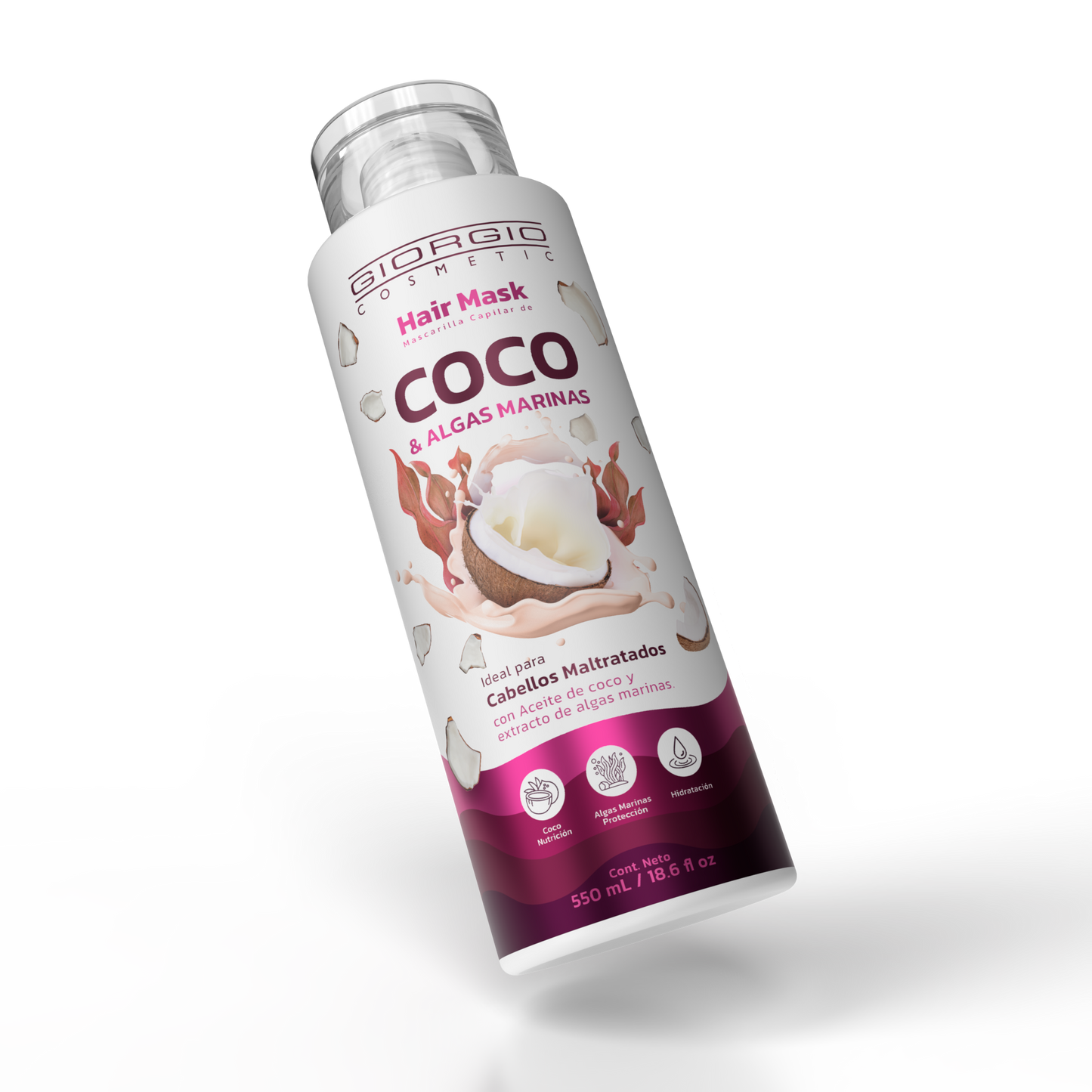 HAIR MASK MASCARILLA DE COCO Y ALGAS MARINAS X 550 mL