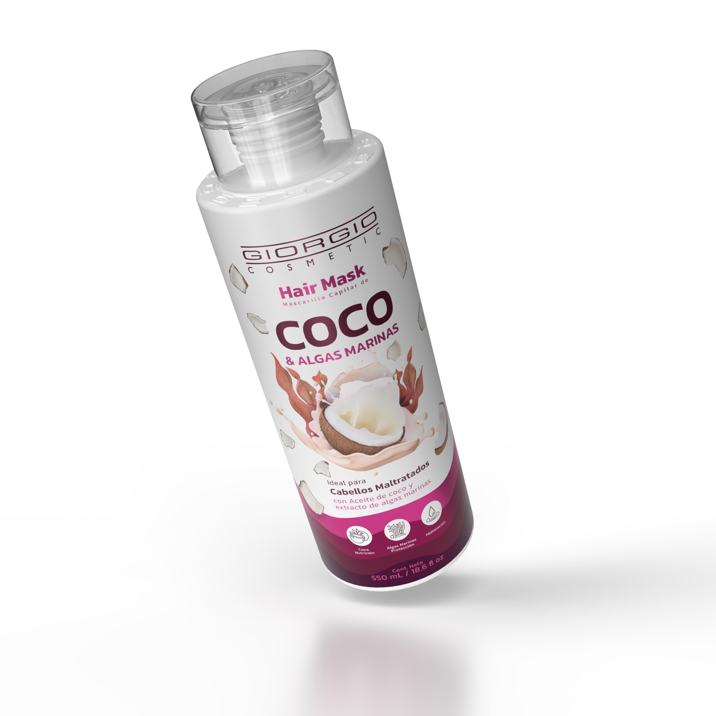 HAIR MASK MASCARILLA DE COCO Y ALGAS MARINAS X 550 mL