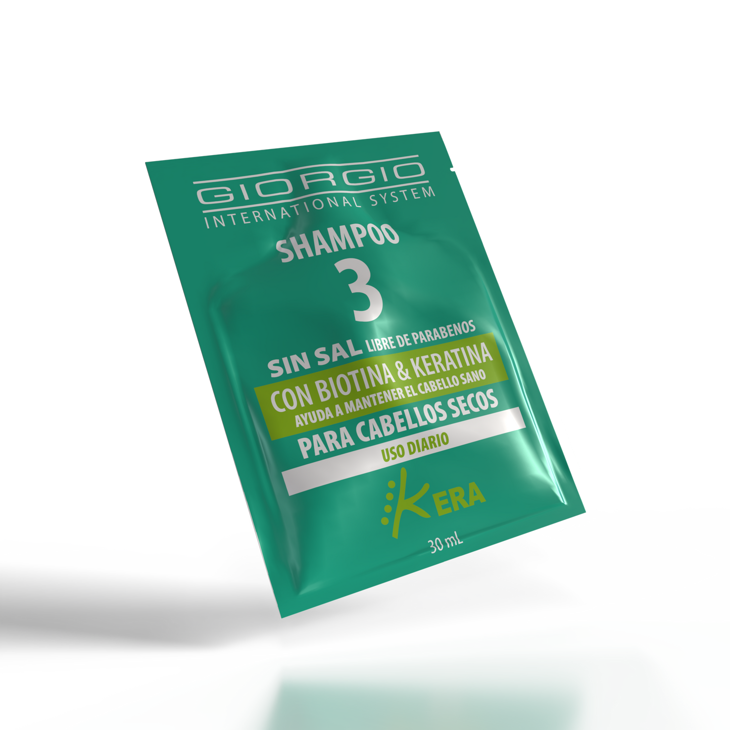 Shampoo Kera #3 NUTRICIÓN Y RESTAURACIÓN - Caja X 30 unds (30 mL)