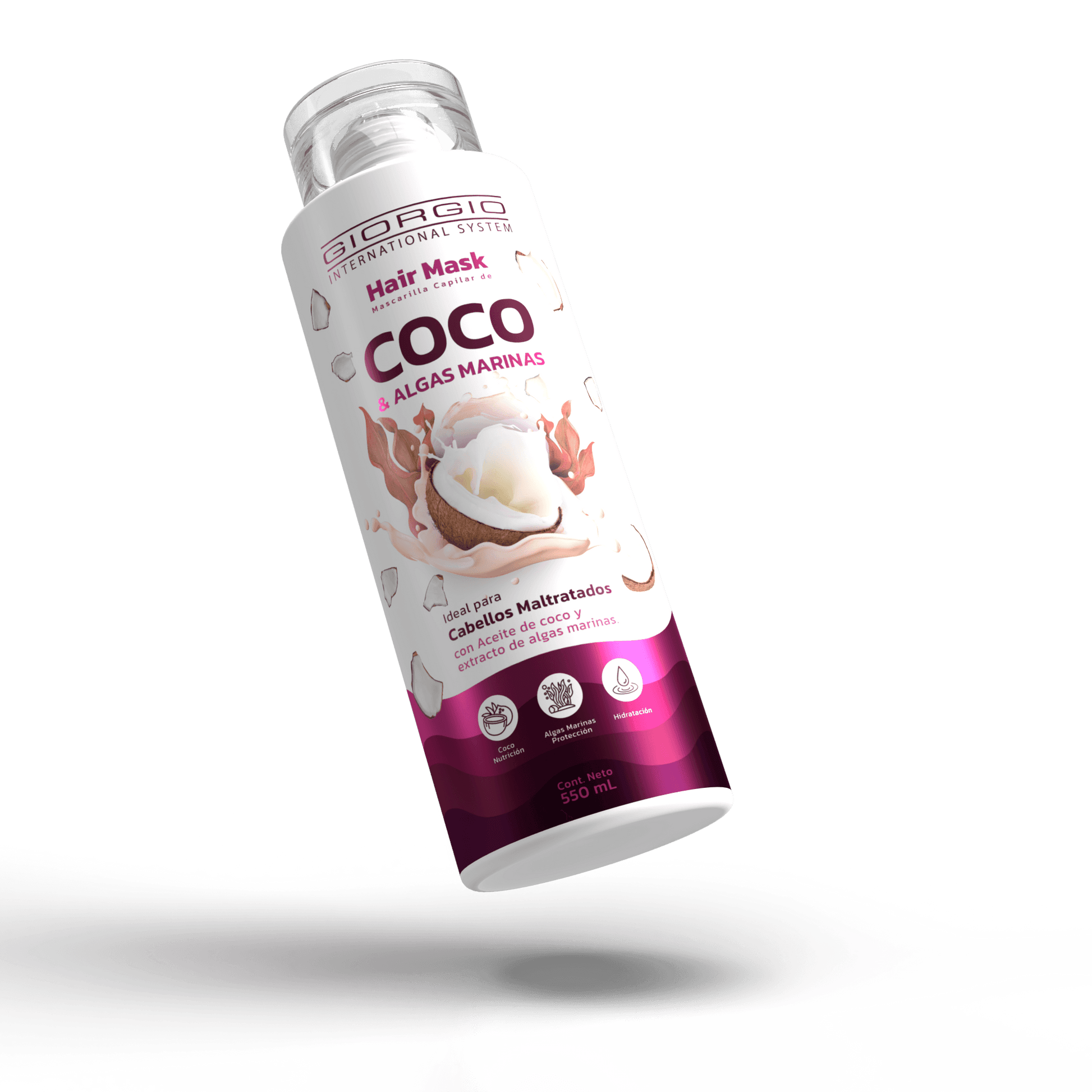 HAIR MASK MASCARILLA DE ALGAS MARINAS Y COCO X 550 mL - Giorgio Cosmetic