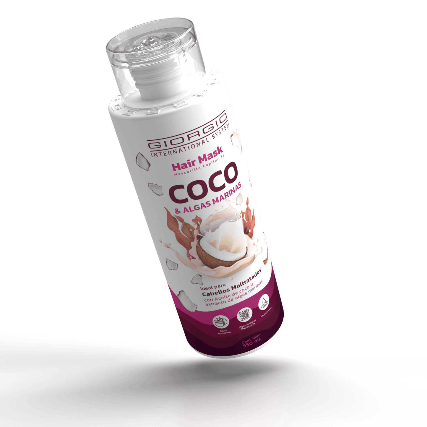 HAIR MASK MASCARILLA DE ALGAS MARINAS Y COCO X 550 mL - Giorgio Cosmetic