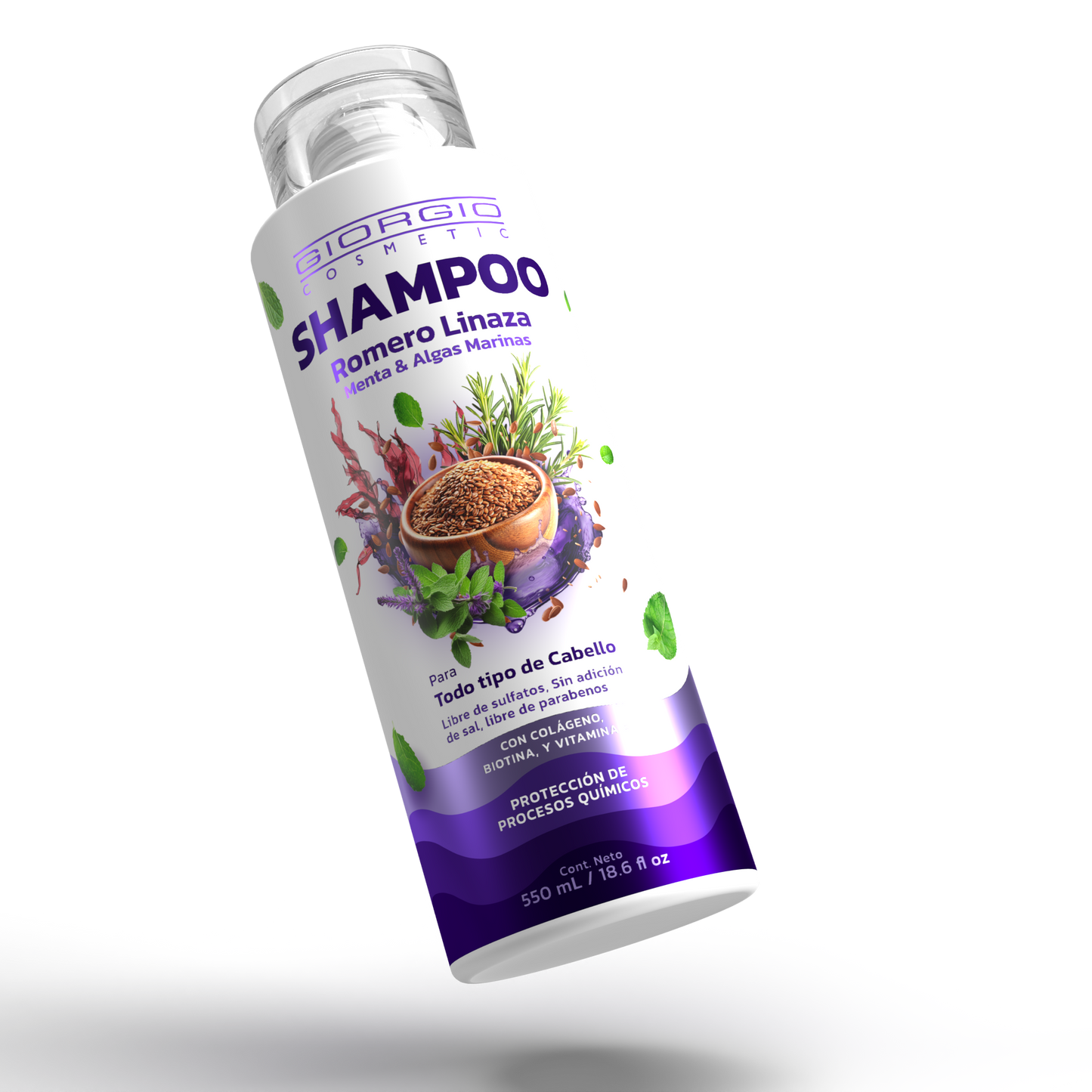 SHAMPOO DE ROMERO LINAZA Y MENTA 550 mL