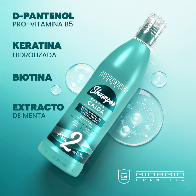 Shampoo Kera #2 CONTROL CAÍDA, Control Caspa y grasa x 350 mL